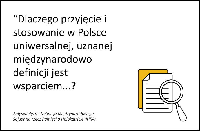 Antysemityzm. Definicja Międzynarodowego Sojusz na rzecz Pamięci o Holokauście (IHRA)